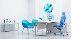 산부인과 전문의와의 의학적 상담 세션 3D 일러스트